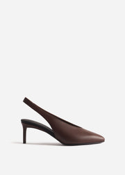 Pointed Slingback Heel in Chocolate - CO Collections
